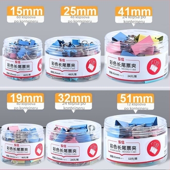 Metalni set klipova za dokumente – raznobojni multifunkcionalni klipovi za stranice i dokumente