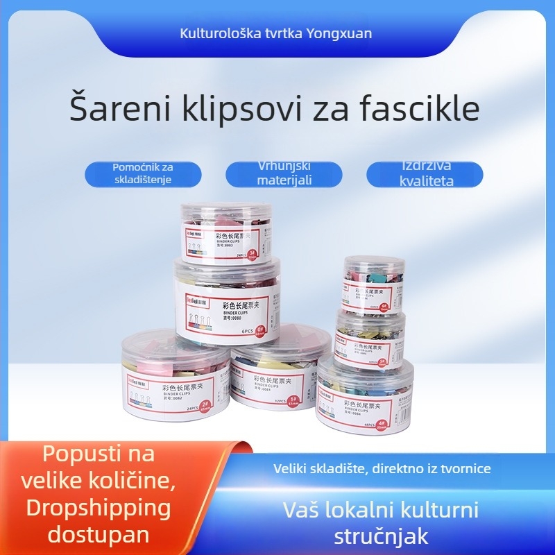 Metalni set klipova za dokumente – raznobojni multifunkcionalni klipovi za stranice i dokumente