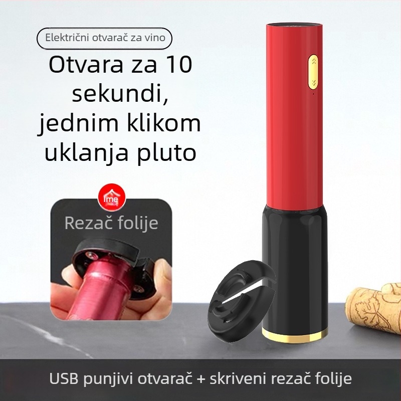 Električni otvarač za boce crnog vina, automatski, ABS, mogućnost tiskanja logotipa, pogodan poklon