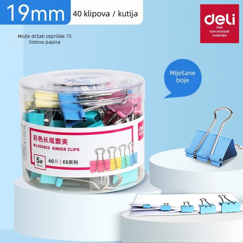 Metalni klip za dokumente, ručni dnevnik, Deli 8555Es