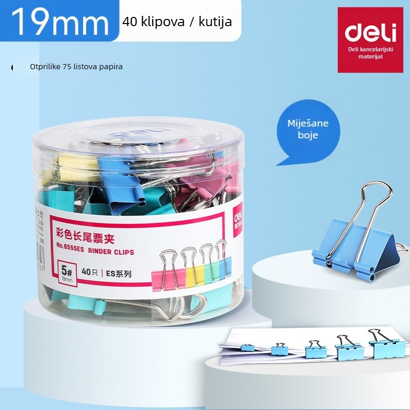 Metalni klip za dokumente, ručni dnevnik, Deli 8555Es