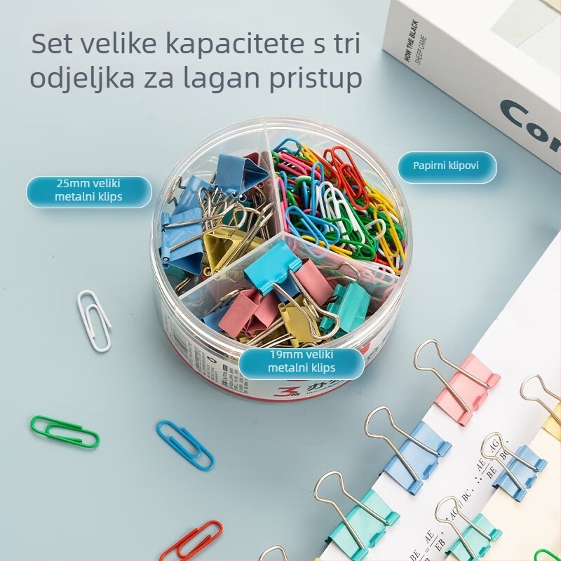 Morning light 3-u-1 uredski pribor – držač za bilježnice s metalnim klipom i klipom za račune ABS92893