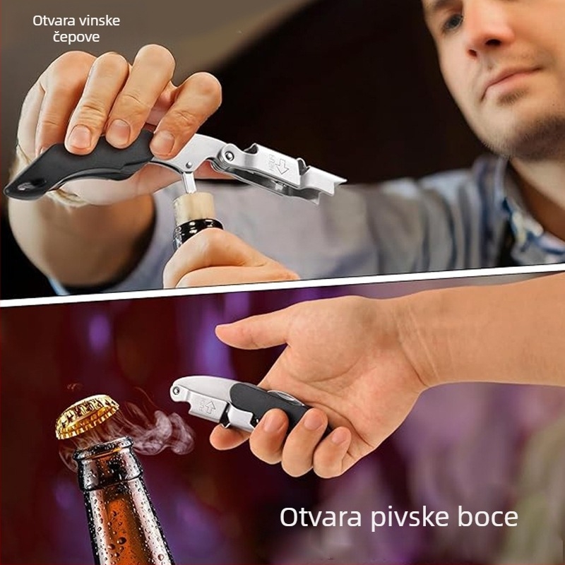 Otvarač boca u obliku morskog konjića, nehrđajući čelik, višenamjenski, prenosiv i sklopiv, mogućnost tiska logotipa