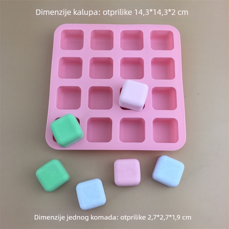 Silikonska forma za pečenje, 16 pretinaca u kvadratnoj mreži, nepravilnog oblika, za pečenje
