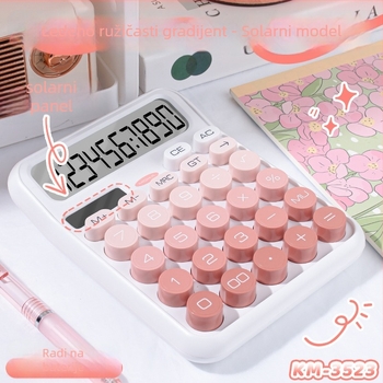 Magic Music solarni kalkulator, 12-znamenkasti zaslon, prijenosni, dvostruki izvor napajanja, plastično kućište