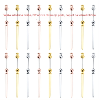 Ručni metalni otvarač pisama s DIY dizajnom od perli, prijenosni metalni rezač papira za vanjsku upotrebu