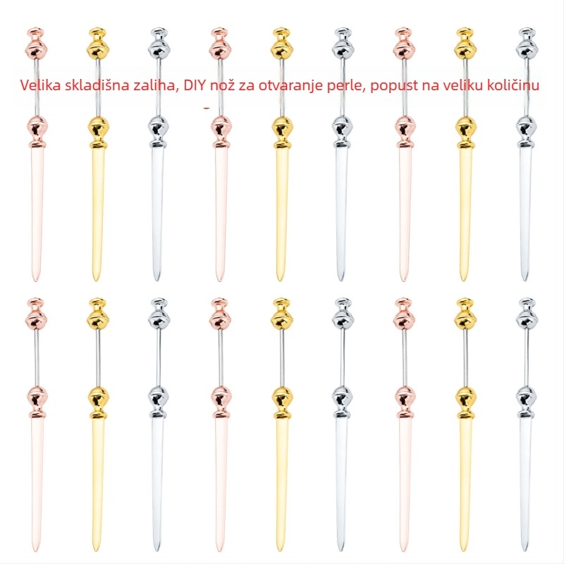 Ručni metalni otvarač pisama s DIY dizajnom od perli, prijenosni metalni rezač papira za vanjsku upotrebu