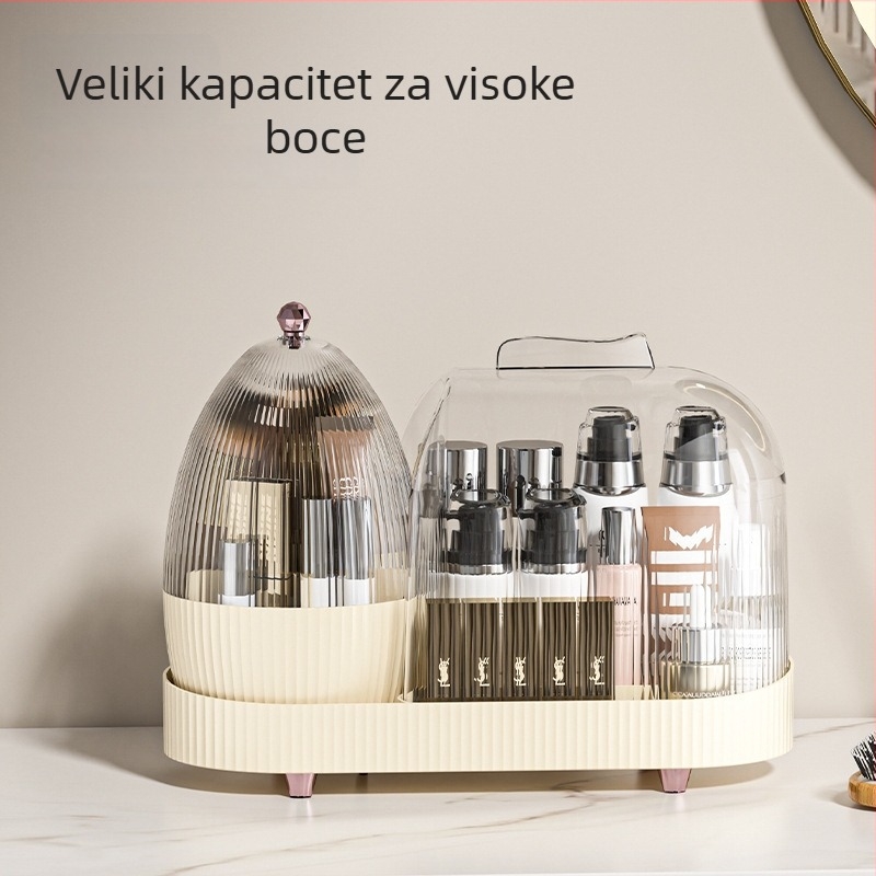 Kutija za pohranu kozmetike, model 906, PET plast (100% novi materijal), kapacitet 2L, s poklopcem i mrežom