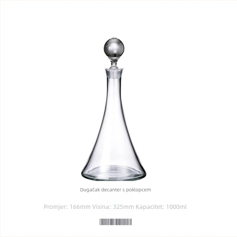 Dekanter od bezolovnatog kristalnog stakla s poklopcem, kapacitet 1000 ml ili više, stil: novi kineski stil