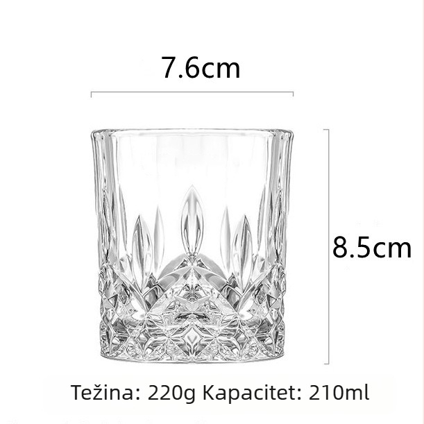 Čaša za viski Zichang, kapacitet 201–300 ml, staklo, moderan minimalistički stil