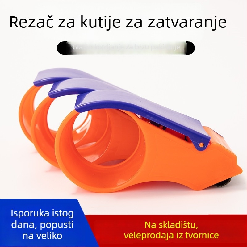 Ručni rezač trake za zatvaranje kutija — plastika; Model: 5 cm i 6 cm; Širina trake do 48 mm; Neto težina 150 g