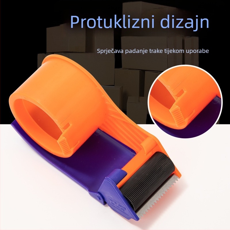 Ručni rezač trake za zatvaranje kutija — plastika; Model: 5 cm i 6 cm; Širina trake do 48 mm; Neto težina 150 g