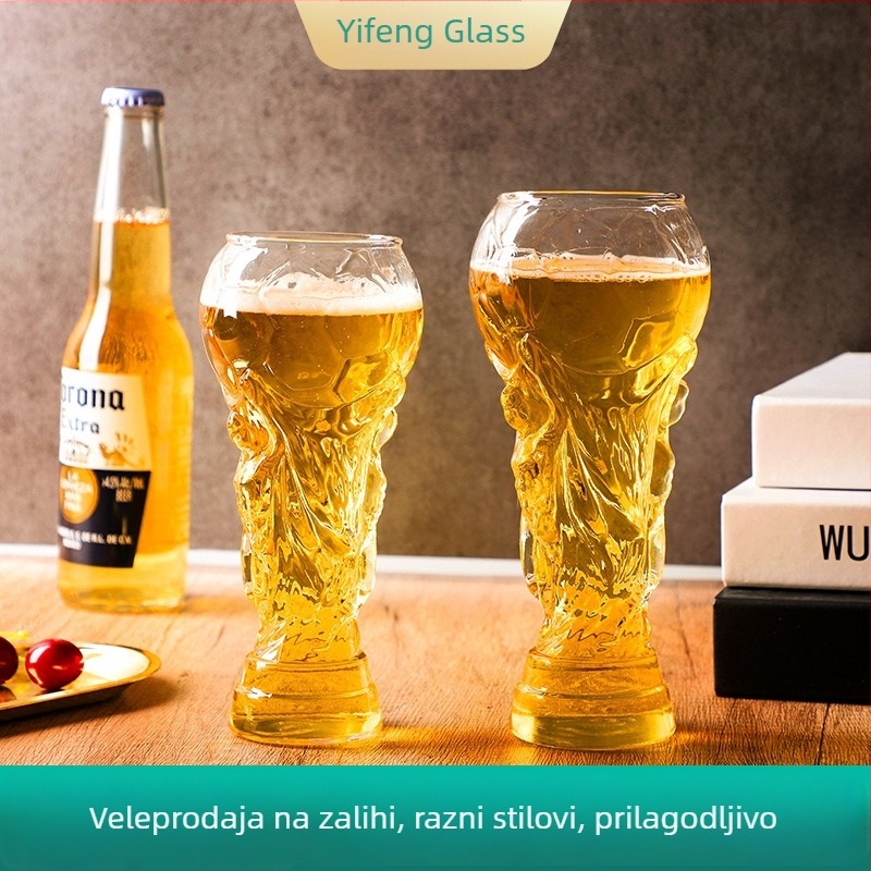 Herkulova čaša za pivo, staklena čaša za bar, kapacitet 601–700 ml, moderan jednostavan stil, tema Svjetsko prvenstvo