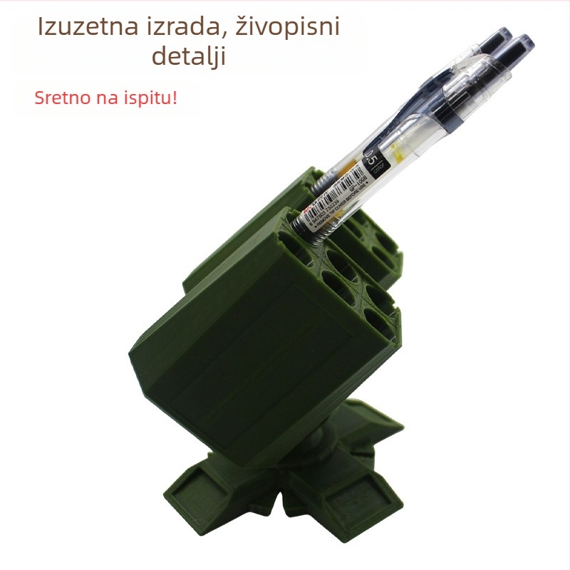Novi 3D otisnuti držač za olovke s odjelom za projektil za ljubitelje vojne – kreativni poklon