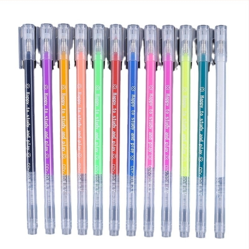 Contour gel olovka za konture | plastično kućište, pakiranje 12 kom, otisnuto logo, licencirana privatna marka