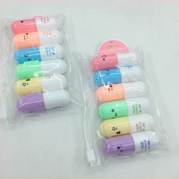 Marker za podcrtavanje u kapsulnom stilu, plastično kućište, BC-701, pakiranje sa zatvaračem