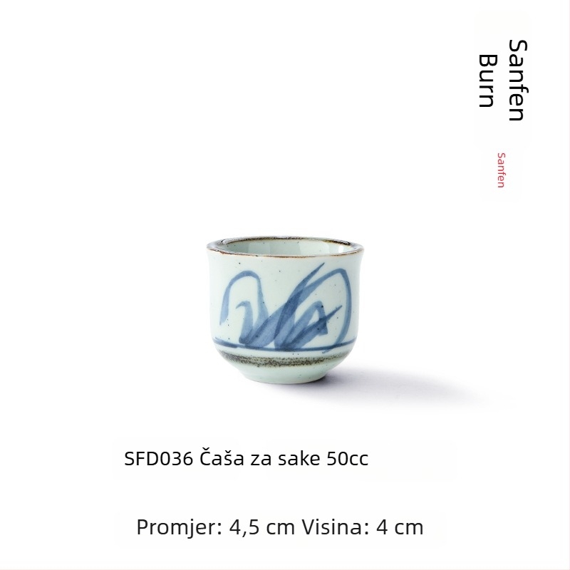 Porcelanski set saké čaša i posuda za vino, moderni minimalistički stil, uključuje posudu i čaše
