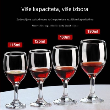 Set europskog stila čaša za vino od soda-lime stakla, čaše s nogama, kapacitet 1000 ml i više, jednostavan stil, pogodno za hotel i kućnu upotrebu