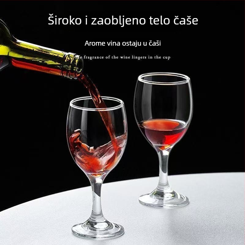 Set europskog stila čaša za vino od soda-lime stakla, čaše s nogama, kapacitet 1000 ml i više, jednostavan stil, pogodno za hotel i kućnu upotrebu