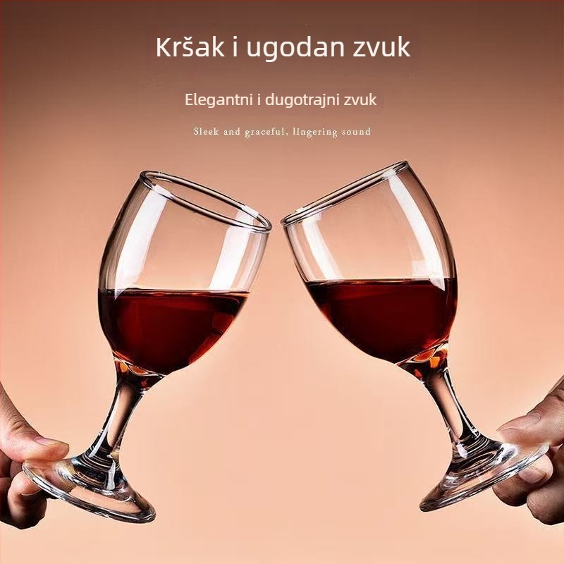 Set europskog stila čaša za vino od soda-lime stakla, čaše s nogama, kapacitet 1000 ml i više, jednostavan stil, pogodno za hotel i kućnu upotrebu