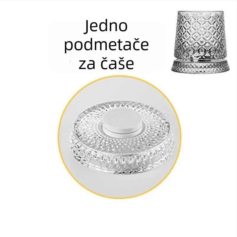 Rotirajuća čaša za viski s laganim luksuznim retro stilom, staklo, 201–300 ml, 300 g