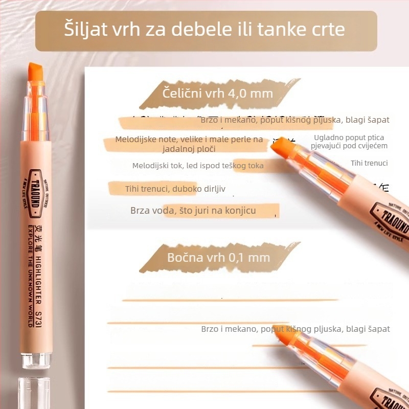 Deli S624 fluorescentski marker za označavanje – plastično kućište, nagnuta glava, u kutiji