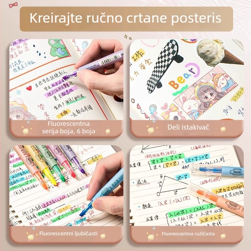 Deli S624 fluorescentski marker za označavanje – plastično kućište, nagnuta glava, u kutiji