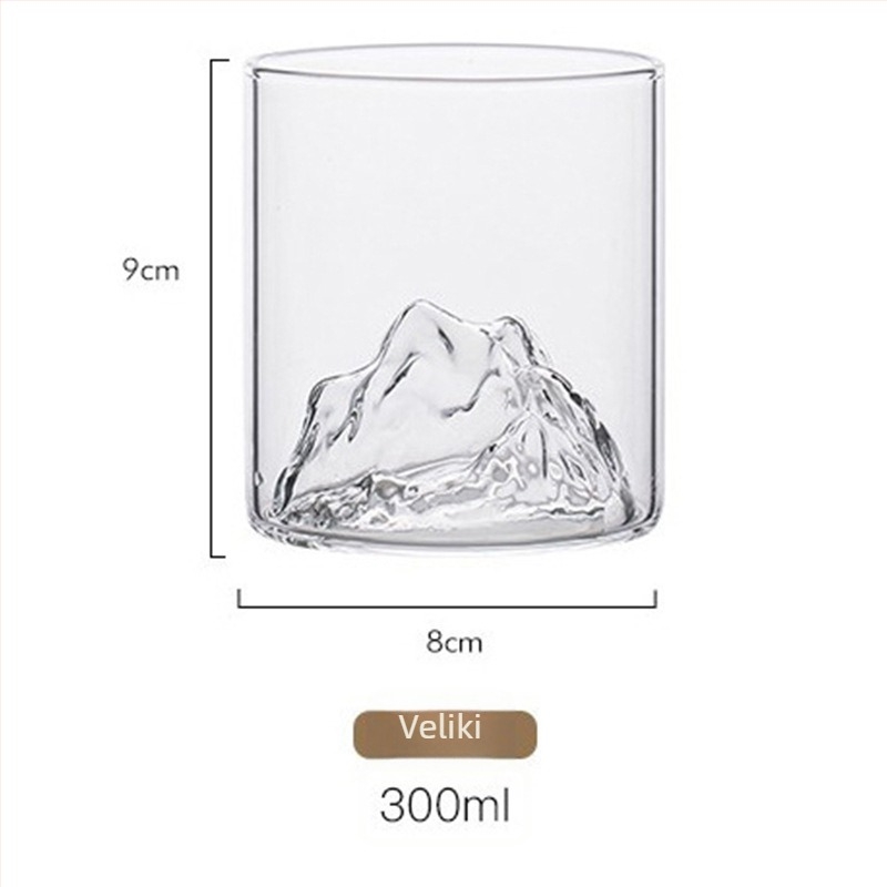 Whiskey Cup Mount Fuji Straight Cup – visoko borosilikatno staklo, kapacitet 101–200 ml, moderan minimalistički stil, otisak logotipa