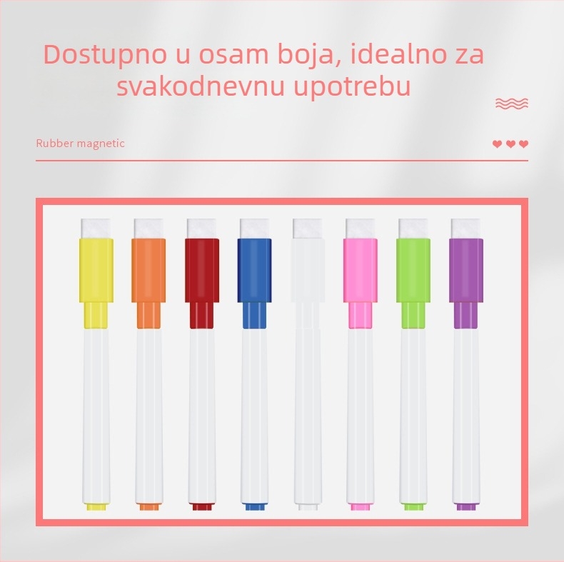 Bibigou magnetski marker za ploču s vodotopnim kredom, za djecu, plastično kućište, izbrisiv, prilagodljiv