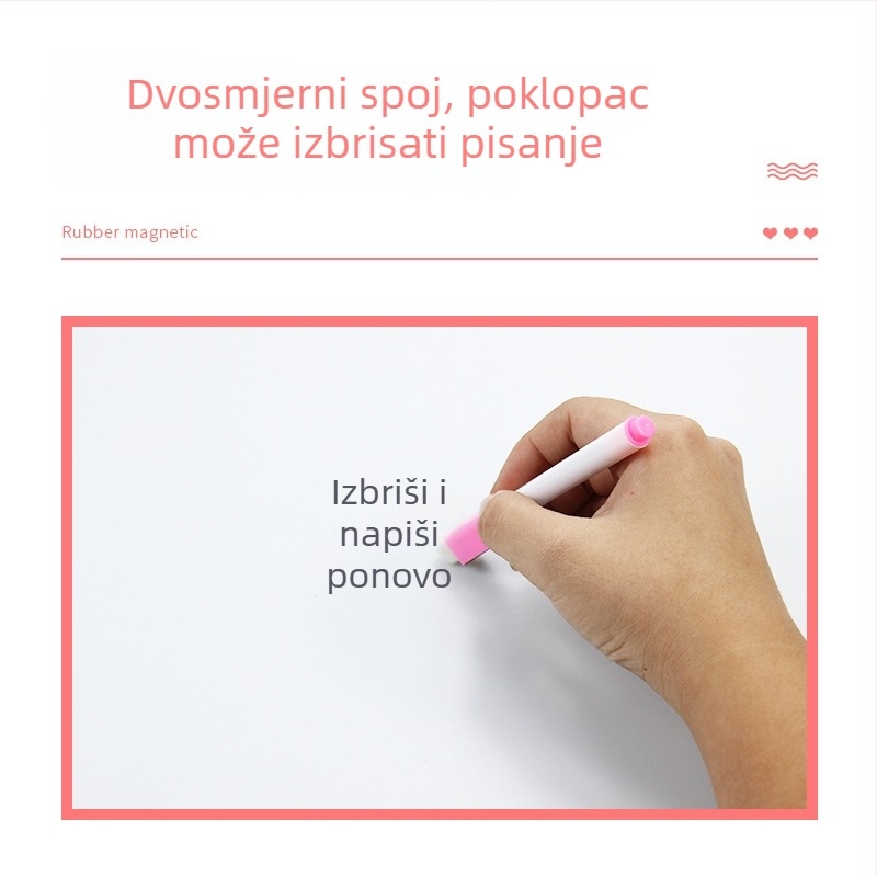 Bibigou magnetski marker za ploču s vodotopnim kredom, za djecu, plastično kućište, izbrisiv, prilagodljiv