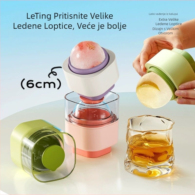 Silikonska velika kalupa za kuglice leda – sferični led, jednostavno otpuštanje, mogućnost prilagođenog logotipa