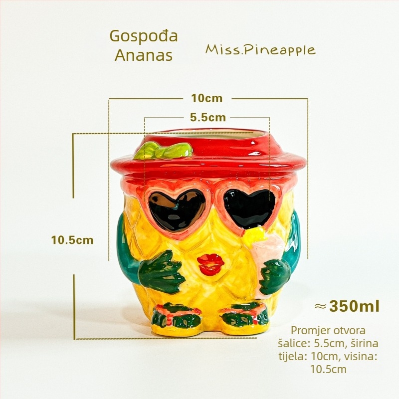 Pengzhi keramička čaša za koktel Hawaiian Mai Tai, cvjetni motiv, 301-400 ml