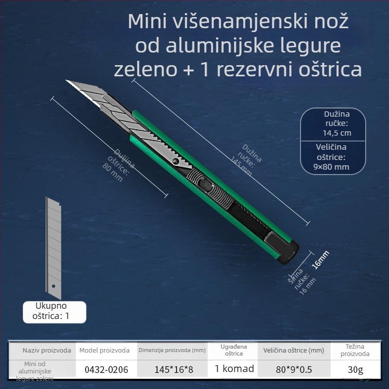 Shengda Art Knife — SK5 oštrica, za rezanje papira i tapeta, marka Shengda, model Shengda Art Knife