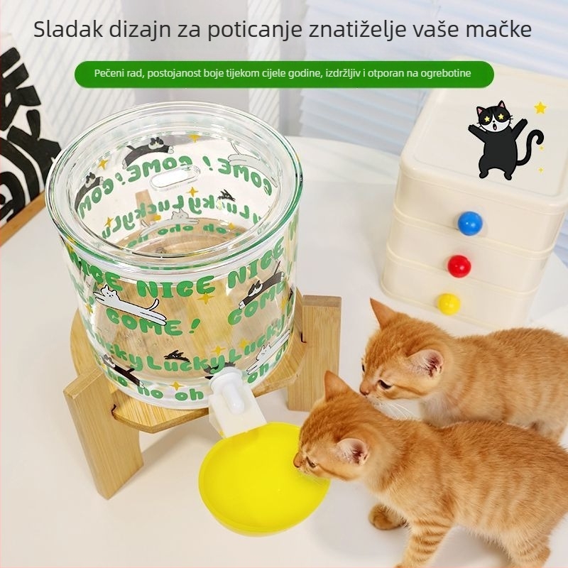 Automatski dispenzer za vodu za kućne ljubimce – borosilikatno staklo, prehrambena kvaliteta, otporno na visoke temperature, velik kapacitet
