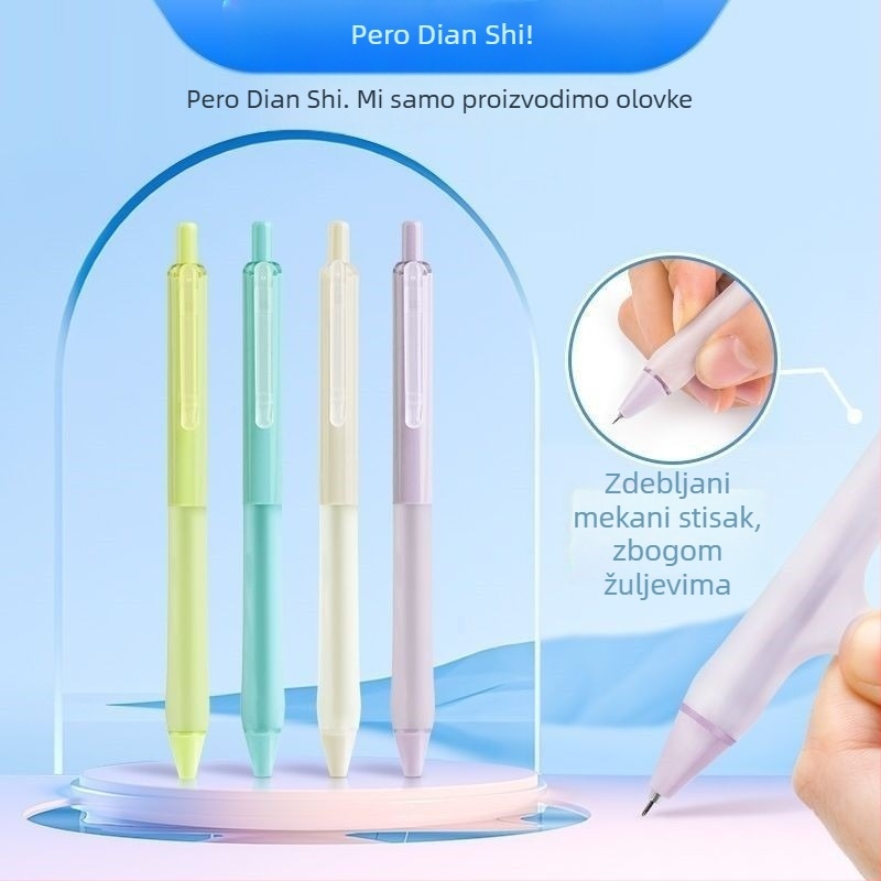 Gel olovka s klikom, Dotted stone Fingertips gentle serija, vrh od nehrđajućeg čelika, plastično kućište, tinta ne briše