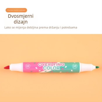Dvostrani marker za podcrtavanje, set od 6 kom, model 870, u kutiji, nagnut vrh