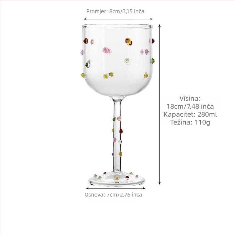 Šampanjaska čaša goblet od borosilikatnog stakla; kapacitet 301–400 ml; moderan minimalistički stil, bez ručke; moguć tisak logotipa; pakiranje: kartonska kutija.