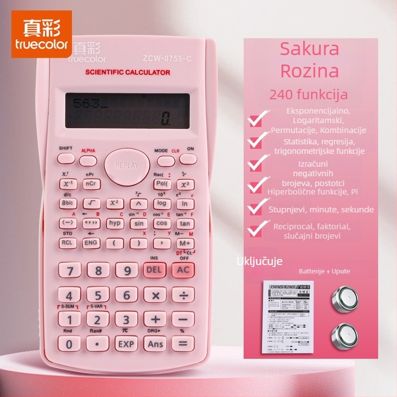 Funkcijski kalkulator True Color, model DZJSQ-0925, šifra ZCW-0755, 240 funkcija