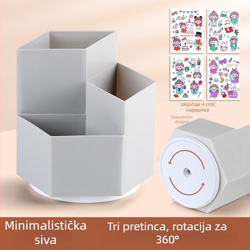 Rotirajući držač olovaka, hexagonalnog oblika, ABS materijal, model FZ-2469-5M