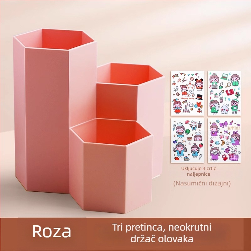 Rotirajući držač olovaka, hexagonalnog oblika, ABS materijal, model FZ-2469-5M