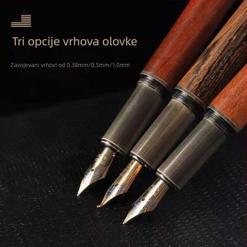 LaCrosse Vintage drveno pero za pisanje s iridijskim vrhom, sustav za mastilo (sac), otisak logotipa, mogućnost prilagodbe