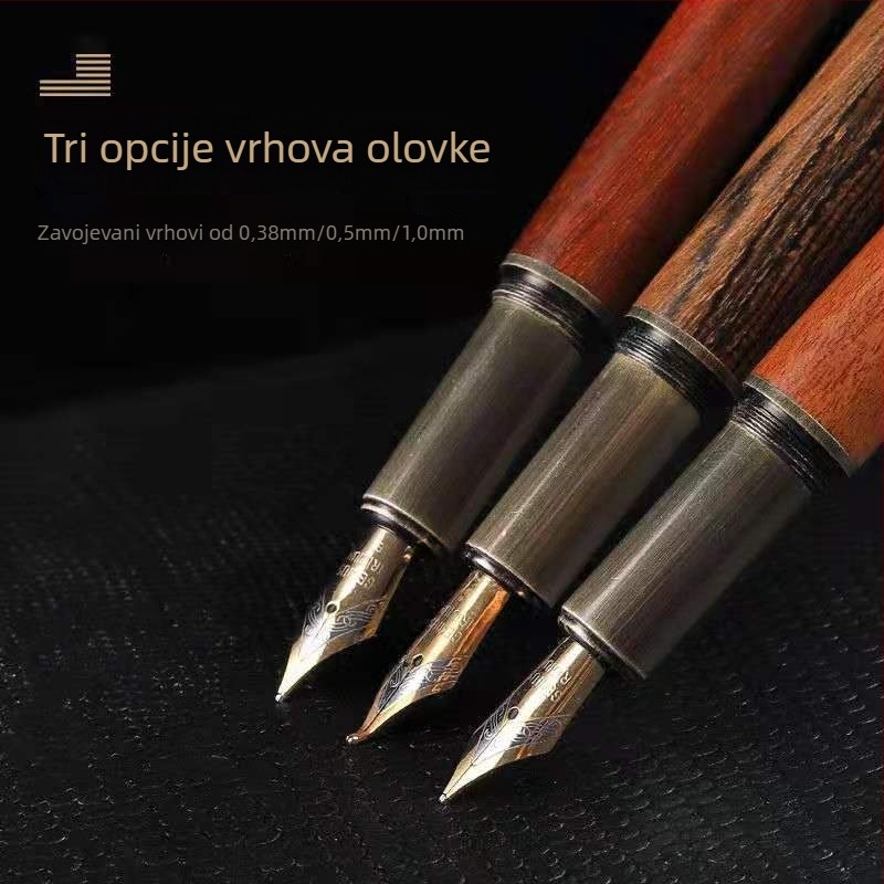 LaCrosse Vintage drveno pero za pisanje s iridijskim vrhom, sustav za mastilo (sac), otisak logotipa, mogućnost prilagodbe