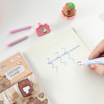 Set dviju fountain pen za vježbanje pisanja s cartridge sustavom, EF vrh, plastično tijelo, klip za bilješke, izdanje za parove, za učenike