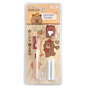 Set dviju fountain pen za vježbanje pisanja s cartridge sustavom, EF vrh, plastično tijelo, klip za bilješke, izdanje za parove, za učenike