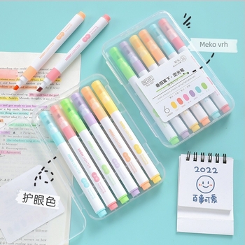 Marker za tekst s nagnutim vrhom, plastično kućište, u kutiji od 6 komada, jednostrani, neizbrisiv