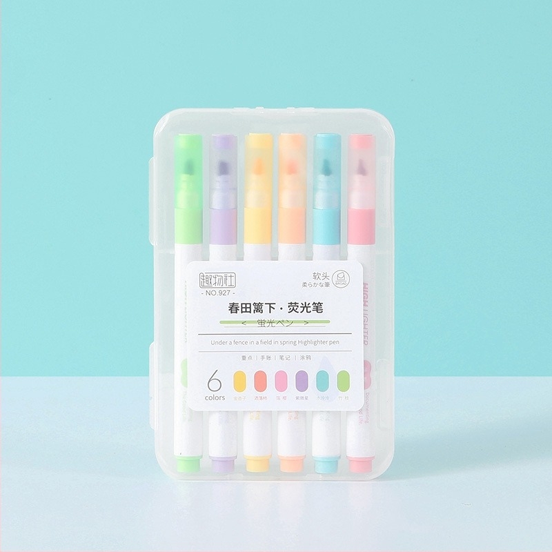 Marker za tekst s nagnutim vrhom, plastično kućište, u kutiji od 6 komada, jednostrani, neizbrisiv