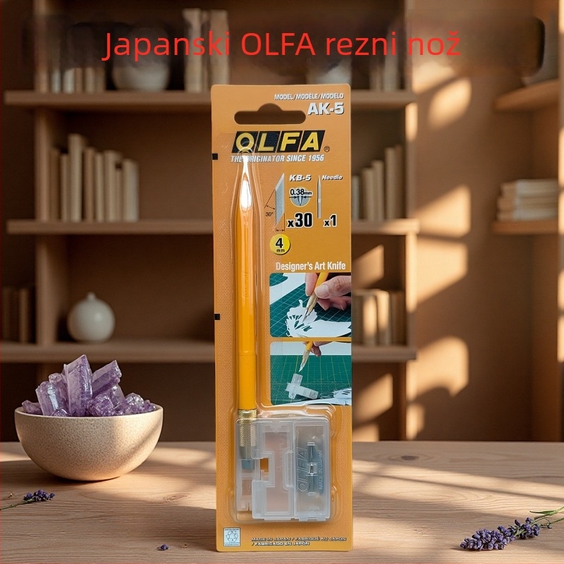 Nož za rezbarenje za studente | Olfa, plastično kućište, oštrica 0,38×4×20 mm, ukupna duljina 159 mm