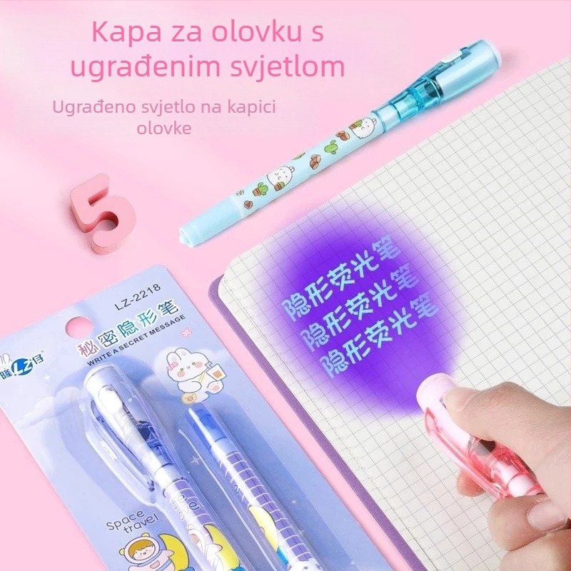 Friendly 6 komada nevidljivih marker-a za podcrtavanje s UV svjetlom i noćnim sjajem, flomasteri s UV tintom