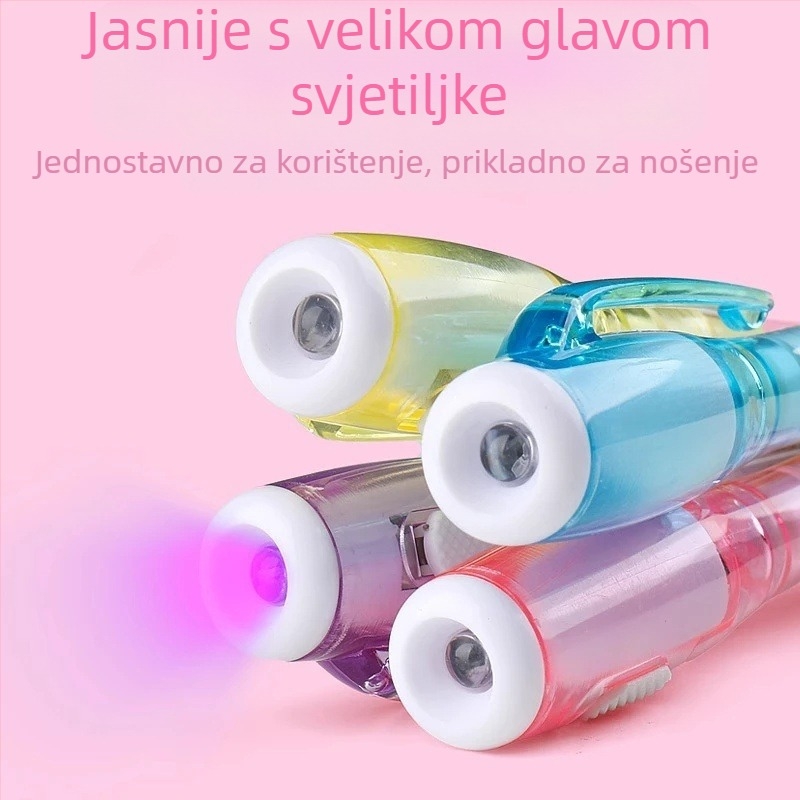 Friendly 6 komada nevidljivih marker-a za podcrtavanje s UV svjetlom i noćnim sjajem, flomasteri s UV tintom