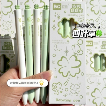 Četverolistno djetelinsko pero s rotirajućim mehanizamom, paket od 4 kom
